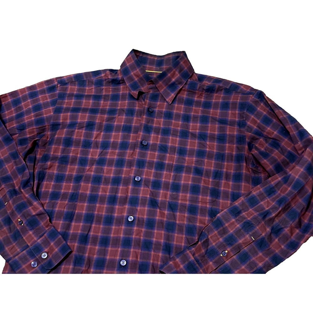 Robert Talbott Classic Button Up Shirt Mens Size M Multicolor Plaid‎ Long Sleeve - Picture 7 of 15